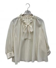 BALLSEY（ボールジィ）の古着「シアートロ フリルネックブラウス」｜ホワイト