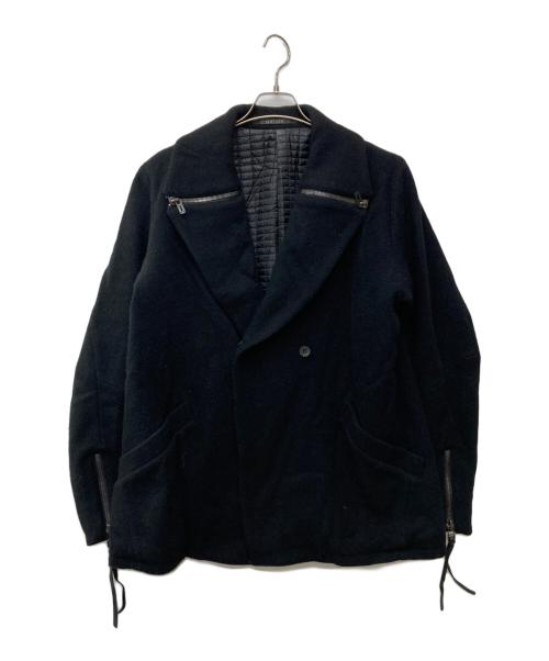 D.HYGEN（ディーハイゲン）D.HYGEN (ディーハイゲン) Pコート/HARRIS TWEED WASHER P-COAT ブラック サイズ:3の古着・服飾アイテム