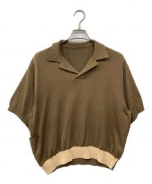 SUNSEA（サンシー）の古着「SWITCHING KNIT POLO」｜ブラウン