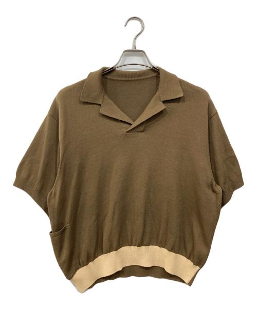 SUNSEA（サンシー）SUNSEA (サンシー) SWITCHING KNIT POLO ブラウン サイズ:2の古着・服飾アイテム