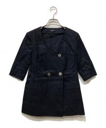 VERMEIL par iena（ヴェルメイユ パー イエナ）の古着「NALYAストレッチノーカラージャケット」｜ネイビー