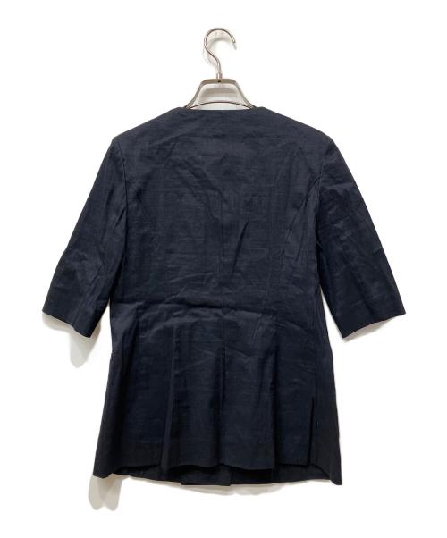 VERMEIL par iena（ヴェルメイユ パー イエナ）VERMEIL par iena (ヴェルメイユ パー イエナ) NALYAストレッチノーカラージャケット ネイビー サイズ:36の古着・服飾アイテム
