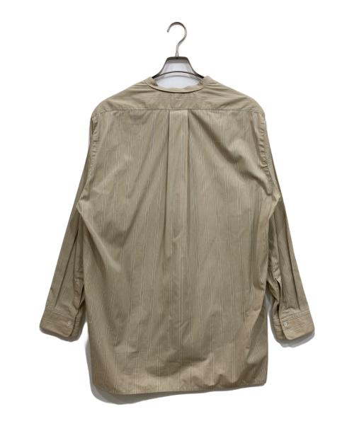 HEUGN（ユーゲン）HEUGN (ユーゲン) コットンストライプバンドカラーシャツ ベージュ サイズ:3の古着・服飾アイテム