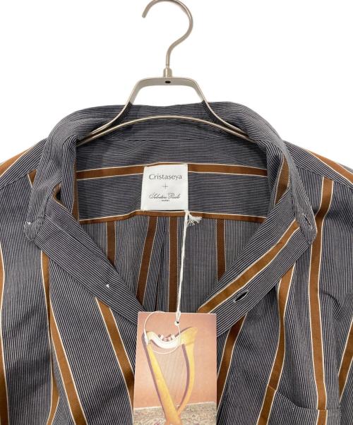 CristaSeya（クリスタセヤ）CristaSeya (クリスタセヤ) Salvatore Piccolo (サルヴァトーレ・ピッコロ) シャツ グレー×ブラウン サイズ:XLの古着・服飾アイテム