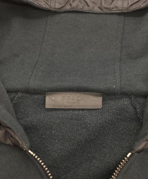 PRADA（プラダ）PRADA (プラダ) ナイロン切替ジップパーカー ブラック サイズ:Mの古着・服飾アイテム