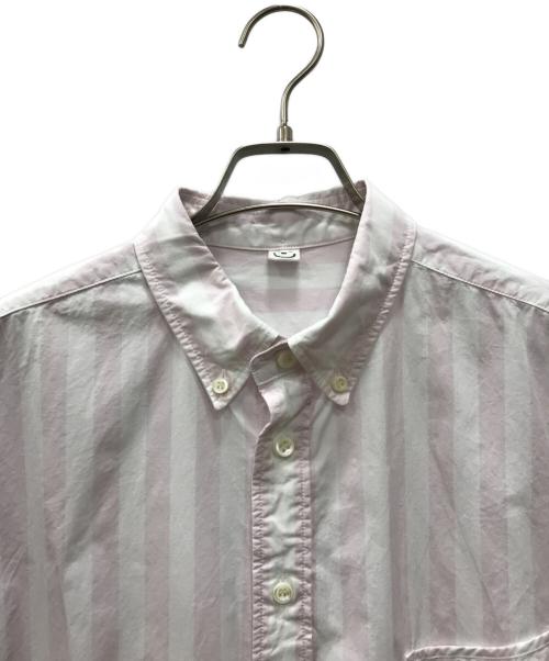 45R（フォーティファイブ・アール）45R (フォーティファイブ・アール) 180番三子の908オーシャンボタンダウンシャツ ピンク×ホワイト サイズ:3の古着・服飾アイテム