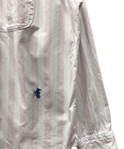 45R（フォーティファイブ・アール）45R (フォーティファイブ・アール) 180番三子の908オーシャンボタンダウンシャツ ピンク×ホワイト サイズ:3の古着・服飾アイテム