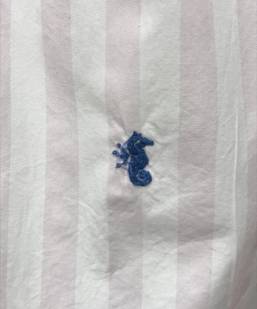 45R（フォーティファイブ・アール）45R (フォーティファイブ・アール) 180番三子の908オーシャンボタンダウンシャツ ピンク×ホワイト サイズ:3の古着・服飾アイテム