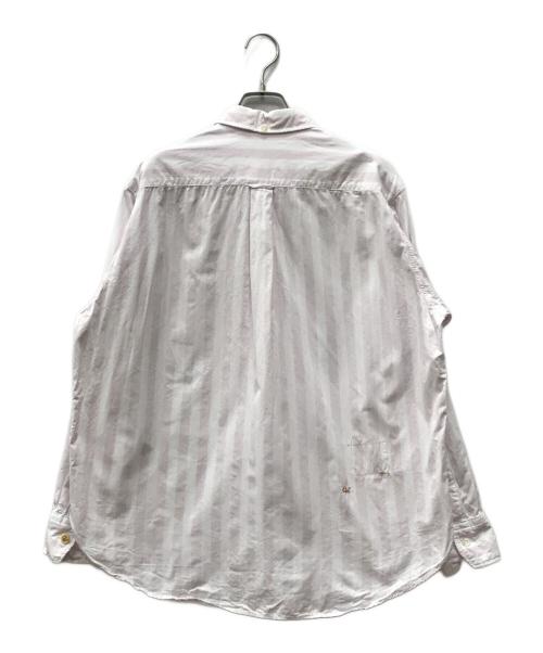 45R（フォーティファイブ・アール）45R (フォーティファイブ・アール) 180番三子の908オーシャンボタンダウンシャツ ピンク×ホワイト サイズ:3の古着・服飾アイテム