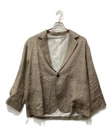 Honnete（オネット）の古着「グレンチェックショートコートジャケット」｜ベージュ