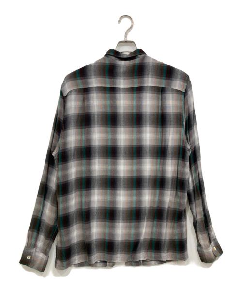 TOWN CRAFT（タウンクラフト）TOWN CRAFT (タウンクラフト) レーヨンオンブレチェックシャツ ブラック×グレー サイズ:Mの古着・服飾アイテム
