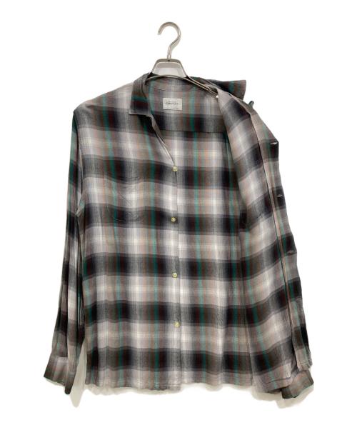 TOWN CRAFT（タウンクラフト）TOWN CRAFT (タウンクラフト) レーヨンオンブレチェックシャツ ブラック×グレー サイズ:Mの古着・服飾アイテム