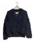 Maison Margiela（メゾンマルジェラ）の古着「ケーブルニットカーディガン　厚手カーディガン　オーバーサイズ」｜ブラック