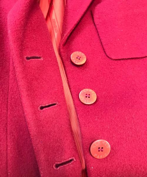 HERMES（エルメス）HERMES (エルメス) カシミヤ3Bジャケット レッド サイズ:38の古着・服飾アイテム