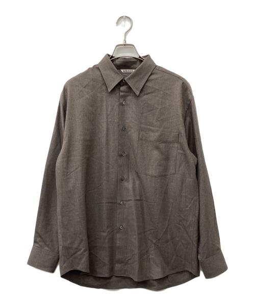 AURALEE（オーラリー）AURALEE (オーラリー) SUPER LIGHT WOOL SHIRT ブラウン サイズ:3の古着・服飾アイテム