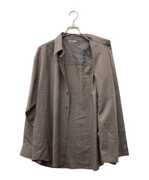 AURALEE（オーラリー）AURALEE (オーラリー) SUPER LIGHT WOOL SHIRT ブラウン サイズ:3の古着・服飾アイテム