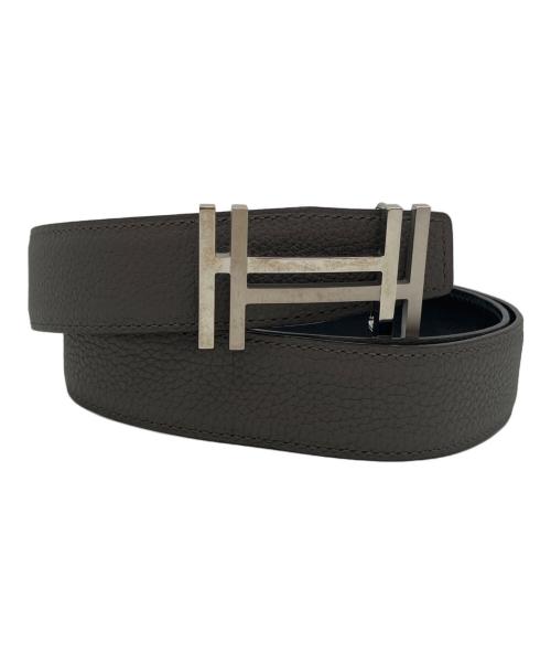 HERMES（エルメス）HERMES (エルメス) Hベルト アッシュ オ カレ グレー×ブラックの古着・服飾アイテム