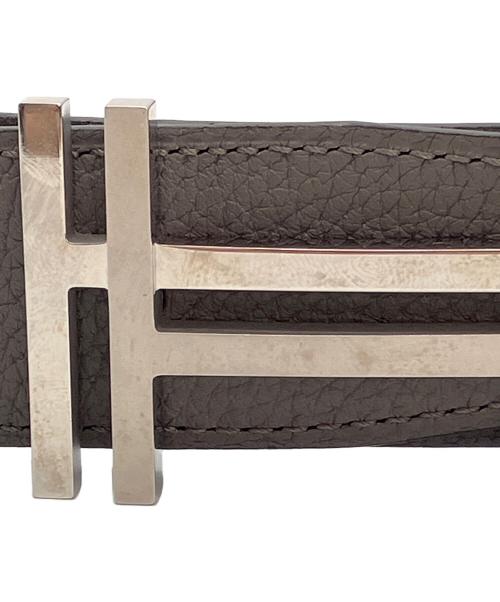 HERMES（エルメス）HERMES (エルメス) Hベルト アッシュ オ カレ グレー×ブラックの古着・服飾アイテム