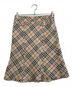 BURBERRY BLUE LABELバーバリーロンドンブルーレーベル）の古着「ノヴァチェックスカート」｜ブラウン