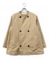 GALERIE VIE（ギャルリーヴィー）の古着「コットンウールギャバジン カラーレスショートコート」｜ベージュ