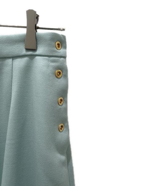 DRAWER（ドゥロワー）DRAWER (ドゥロワー) サイドボタンフレアスカート ライトブルー サイズ:36の古着・服飾アイテム