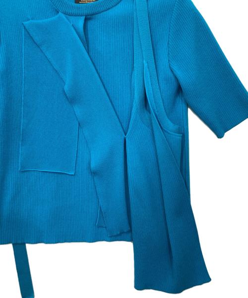 UNITED TOKYO（ユナイテッドトーキョー）UNITED TOKYO (ユナイテッドトーキョー) スリムカスケードニット ブルー サイズ:FREEの古着・服飾アイテム