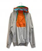 kolor/BEACONカラービーコン）の古着「switching hoodie」｜グレー