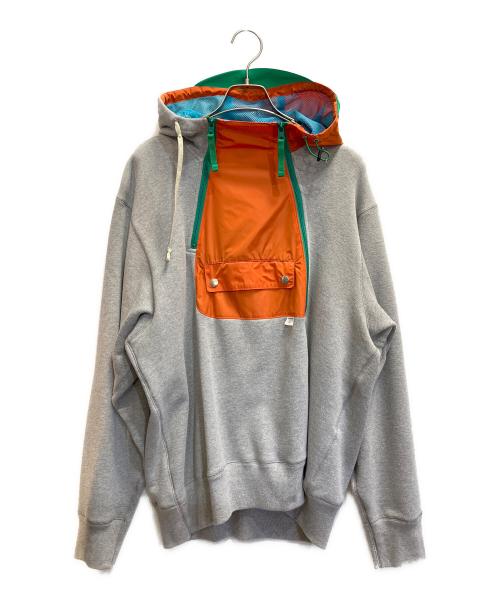 kolor/BEACON（カラービーコン）kolor/BEACON (カラービーコン) switching hoodie グレー サイズ:1の古着・服飾アイテム