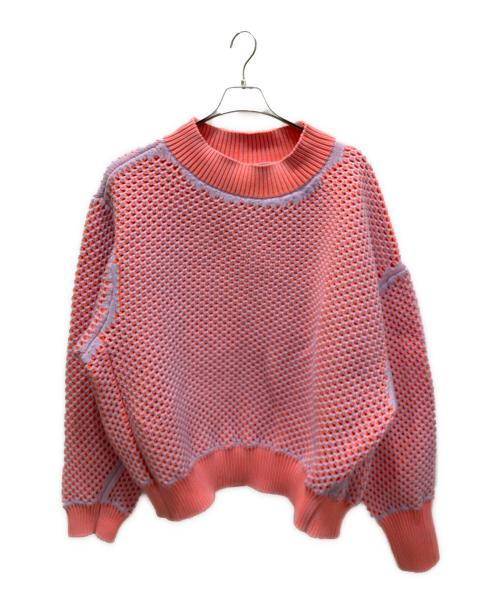 FUMITO GANRYU（フミトガンリュウ）FUMITO GANRYU (フミトガンリュウ) Graffiti mesh knit オレンジ サイズ:1の古着・服飾アイテム