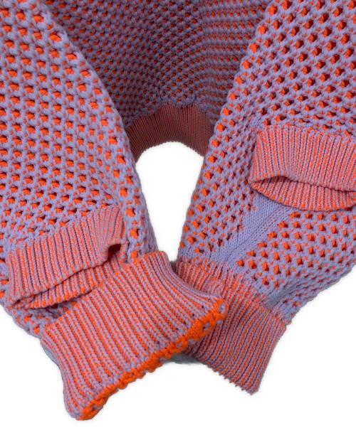 FUMITO GANRYU（フミトガンリュウ）FUMITO GANRYU (フミトガンリュウ) Graffiti mesh knit オレンジ サイズ:1の古着・服飾アイテム