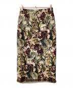 GRACE CONTINENTAL（グレースコンチネンタル）の古着「ゴブランジャガードタイトスカート」｜ベージュ