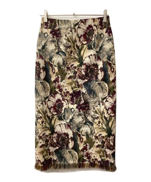 GRACE CONTINENTAL（（グレースコンチネンタル）GRACE CONTINENTAL (グレースコンチネンタル) ゴブランジャガードタイトスカート ベージュ サイズ:36 未使用品の古着・服飾アイテム