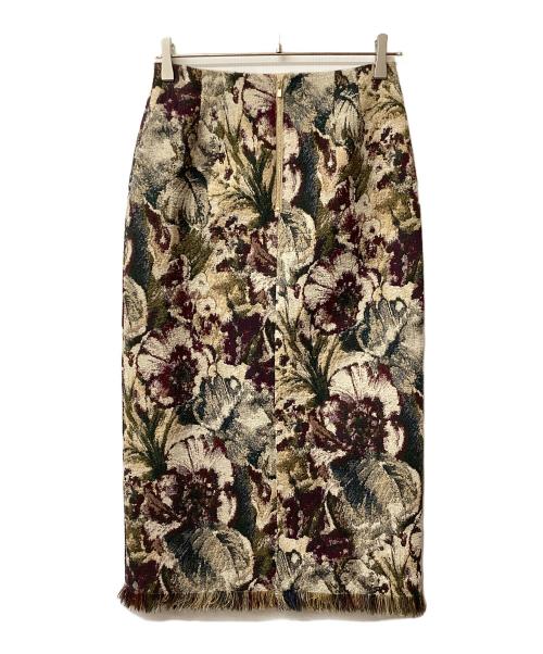 GRACE CONTINENTAL（（グレースコンチネンタル）GRACE CONTINENTAL (グレースコンチネンタル) ゴブランジャガードタイトスカート ベージュ サイズ:36 未使用品の古着・服飾アイテム