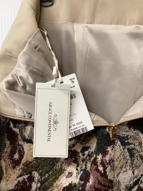 GRACE CONTINENTAL（（グレースコンチネンタル）GRACE CONTINENTAL (グレースコンチネンタル) ゴブランジャガードタイトスカート ベージュ サイズ:36 未使用品の古着・服飾アイテム