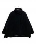 ELENDEEKエレンディーク）の古着「ケープスタンドカラーコート」｜ブラック