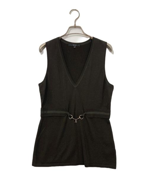 GUCCI（グッチ）GUCCI (グッチ) ノースリーブニット ブラウン サイズ:Mの古着・服飾アイテム