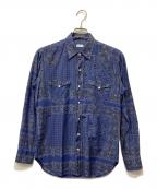 ORIANオリアン）の古着「総柄シャツ」｜ブルー