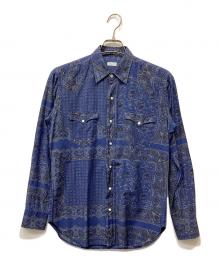 ORIAN（オリアン）の古着「総柄シャツ」｜ブルー