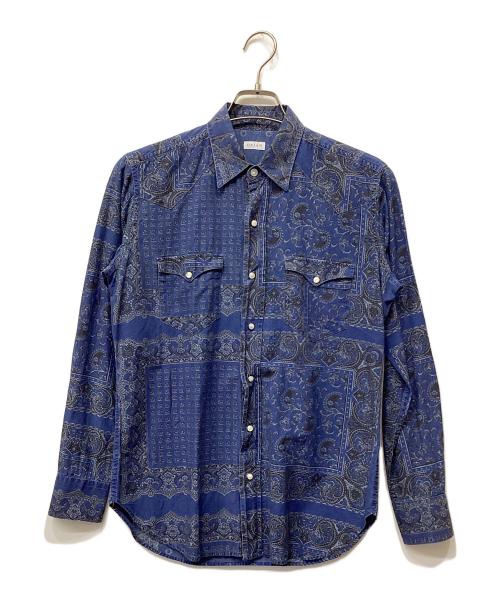 ORIAN（オリアン）ORIAN (オリアン) 総柄シャツ ブルー サイズ:38/14の古着・服飾アイテム