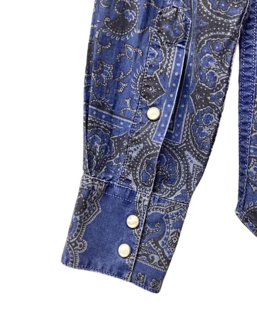 ORIAN（オリアン）ORIAN (オリアン) 総柄シャツ ブルー サイズ:38/14の古着・服飾アイテム