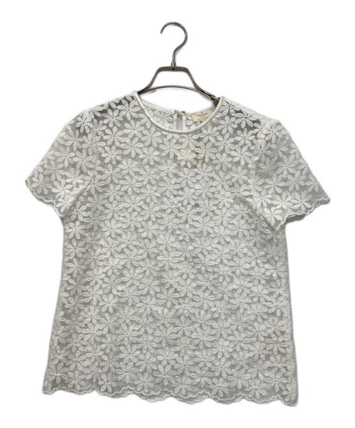 Kate Spade（ケイトスペード）Kate Spade (ケイトスペード) 花柄レースブラウス ホワイト サイズ:2の古着・服飾アイテム