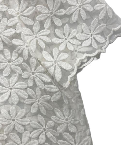 Kate Spade（ケイトスペード）Kate Spade (ケイトスペード) 花柄レースブラウス ホワイト サイズ:2の古着・服飾アイテム