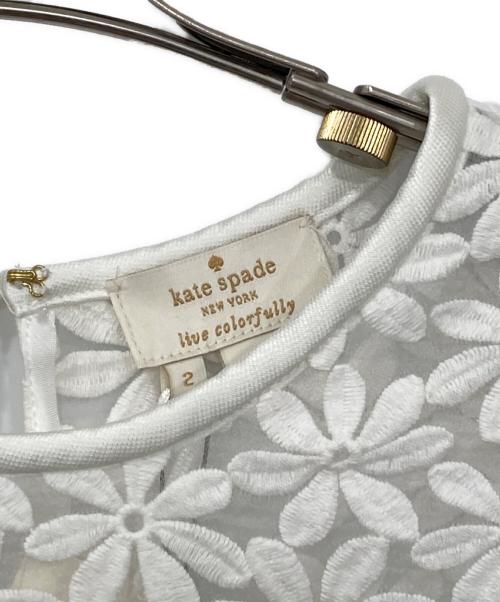 Kate Spade（ケイトスペード）Kate Spade (ケイトスペード) 花柄レースブラウス ホワイト サイズ:2の古着・服飾アイテム