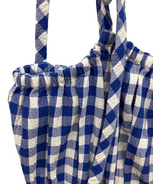 Kate Spade（ケイトスペード）Kate Spade (ケイトスペード) ウェイブ ギンガム ジャンプスーツ　オールインワン ブルー×ホワイト サイズ:Ｓの古着・服飾アイテム
