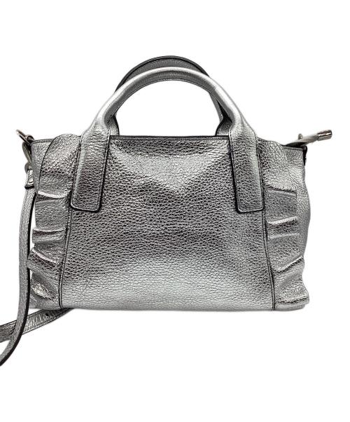 ripani（リパーニ）ripani (リパーニ) メタリックサイドフリルトート バッグ シルバーの古着・服飾アイテム