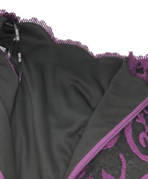 TADASHI SHOJI（タダシ ショージ）TADASHI SHOJI (タダシ ショージ) 刺繍レースノースリーブワンピース パープルの古着・服飾アイテム