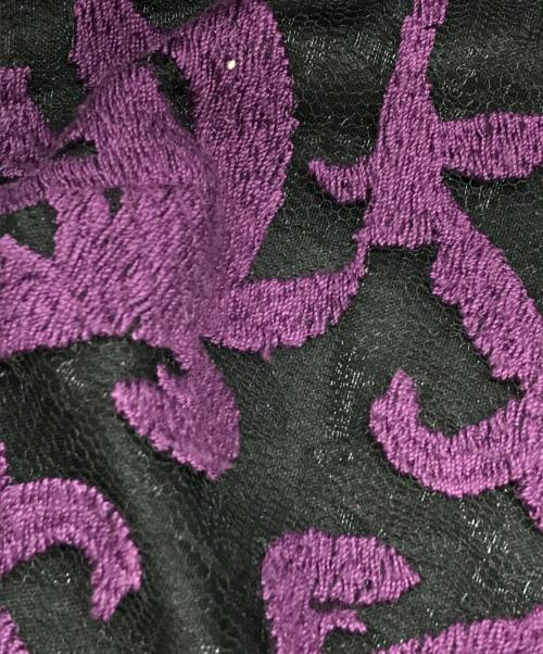 TADASHI SHOJI（タダシ ショージ）TADASHI SHOJI (タダシ ショージ) 刺繍レースノースリーブワンピース パープルの古着・服飾アイテム