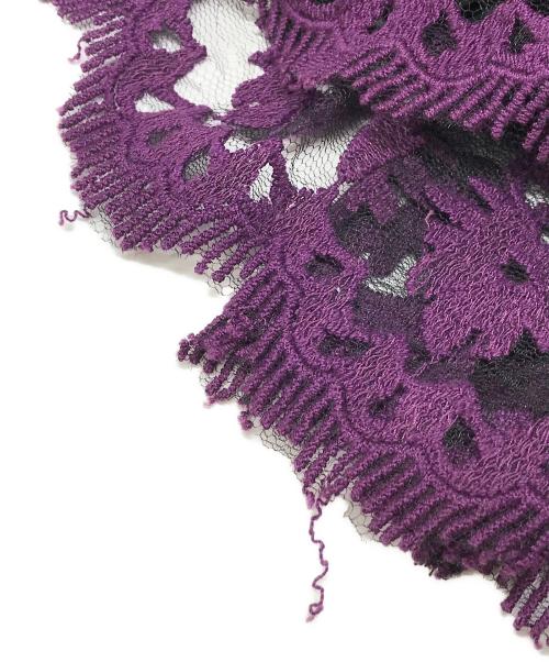 TADASHI SHOJI（タダシ ショージ）TADASHI SHOJI (タダシ ショージ) 刺繍レースノースリーブワンピース パープルの古着・服飾アイテム