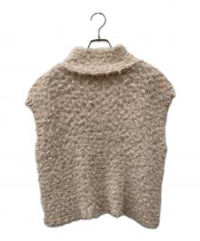 ISSEY MIYAKE me（イッセイ ミヤケ ミー）の古着「プリーツ加工 シャギー ハイネックブラウス」｜ベージュ