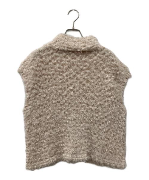 ISSEY MIYAKE me（イッセイ ミヤケ ミー）ISSEY MIYAKE me (イッセイ ミヤケ ミー) プリーツ加工 シャギー ハイネックブラウス ベージュ サイズ:Freeの古着・服飾アイテム